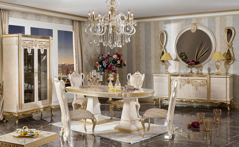 Elita Sedef Dining Room Set Luxury, Luxury Dining Room Sets