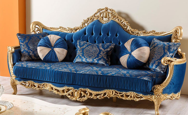 Gala Classic Sofa Set Models, Luxury Classic Sofa Blue