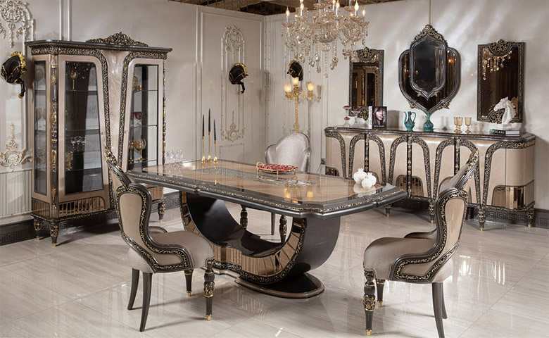 Classic Dining Room Sets Luxury, High End Dining Table Chairs