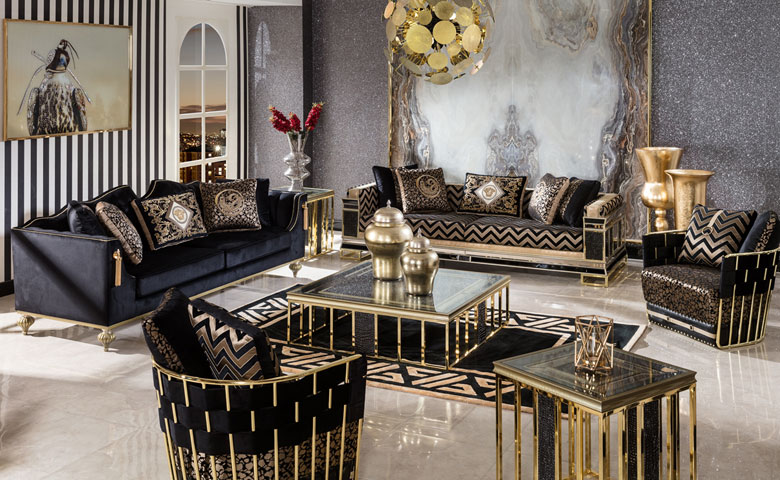 Vidal Luxury Sofa Set Classic, Luxury Sofa Sets For Living Room